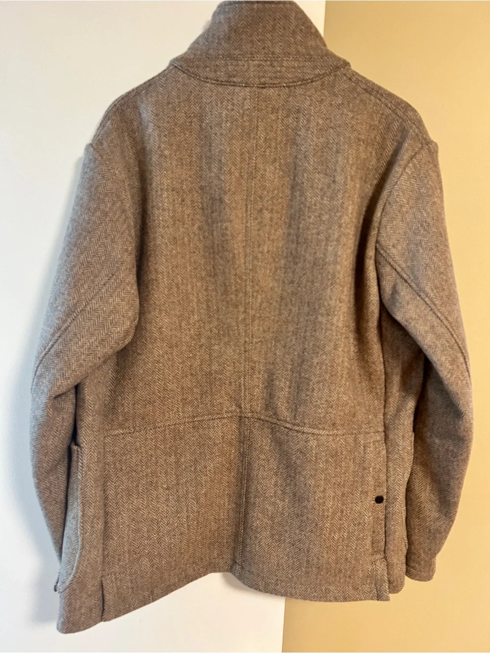 New With Tags Relwen Heritage Trap Blazer Large Herringbone Light Brown